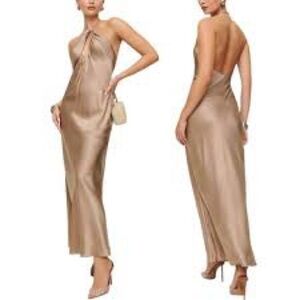 Reformation Yesenia Silk Dress in Macadamia Brand New